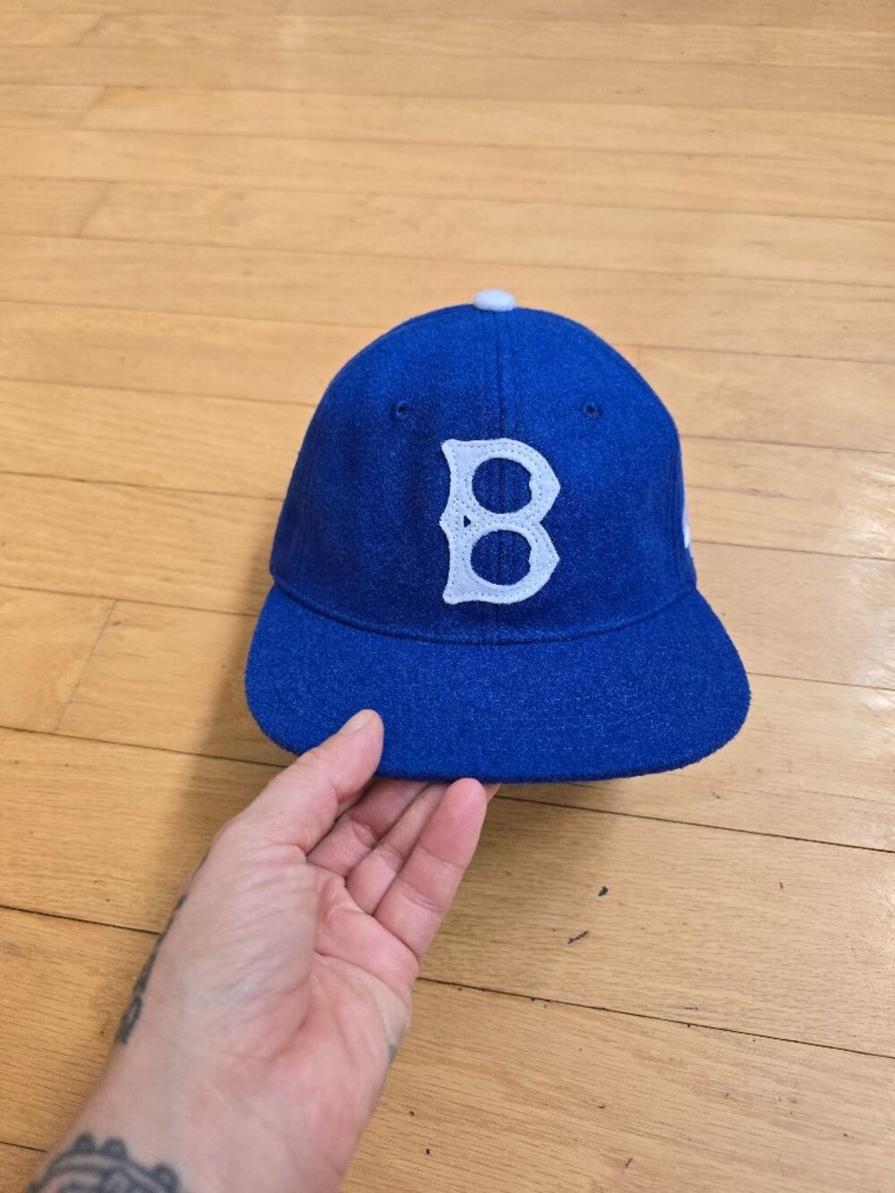 Jackie Robinson Brooklyn Dodgers blue felt sporty baseball hat